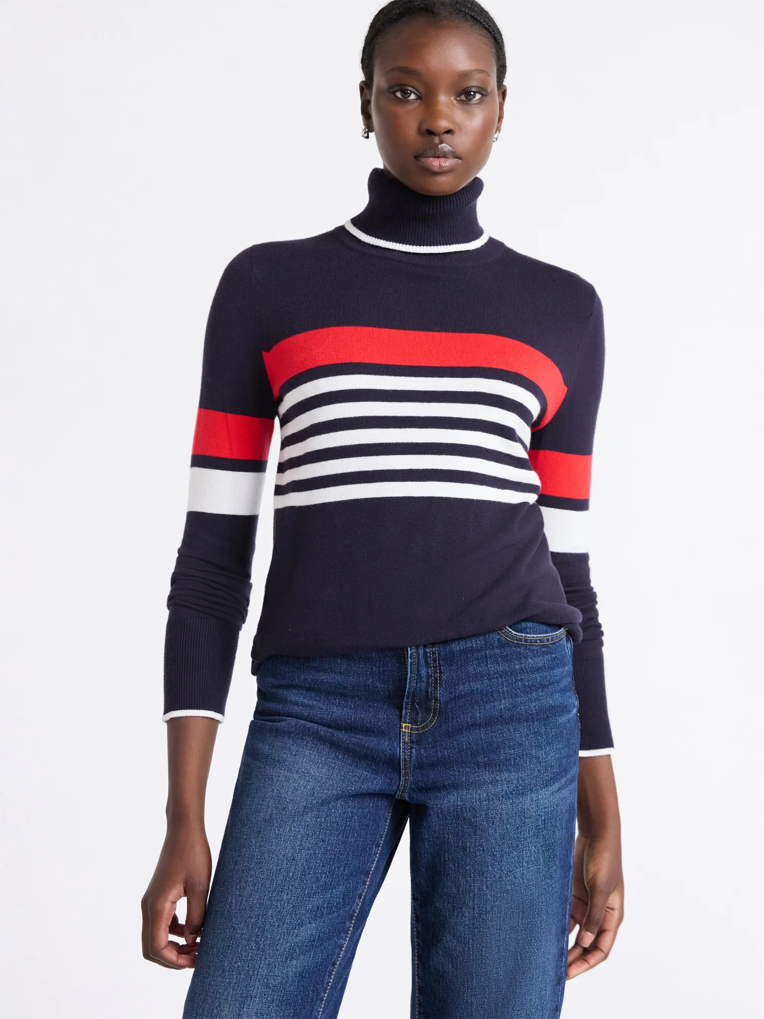 Free Assembly Women's Cozy Yarn Turtleneck Sweater with Long Sleeves, Sizes XS-XXL | Walmart (US)