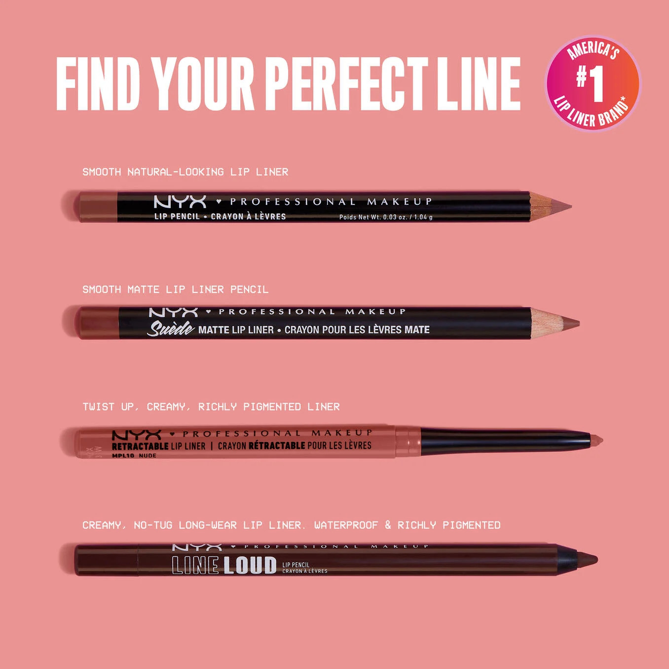 Slim Lip Pencil Creamy Lip Liner | NYX Professional Makeup | NYX Professional Makeup (US)