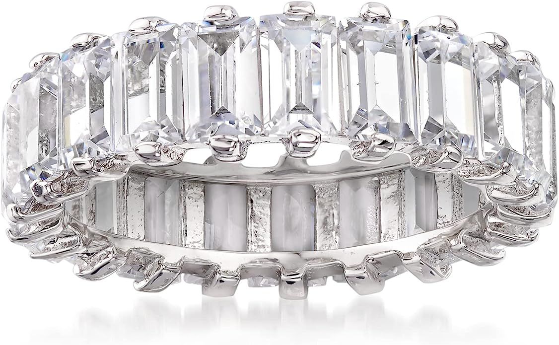 Amazon.com: Ross-Simons 5.51 ct. t.w. Baguette CZ Eternity Band in Sterling Silver : Clothing, Sh... | Amazon (US)