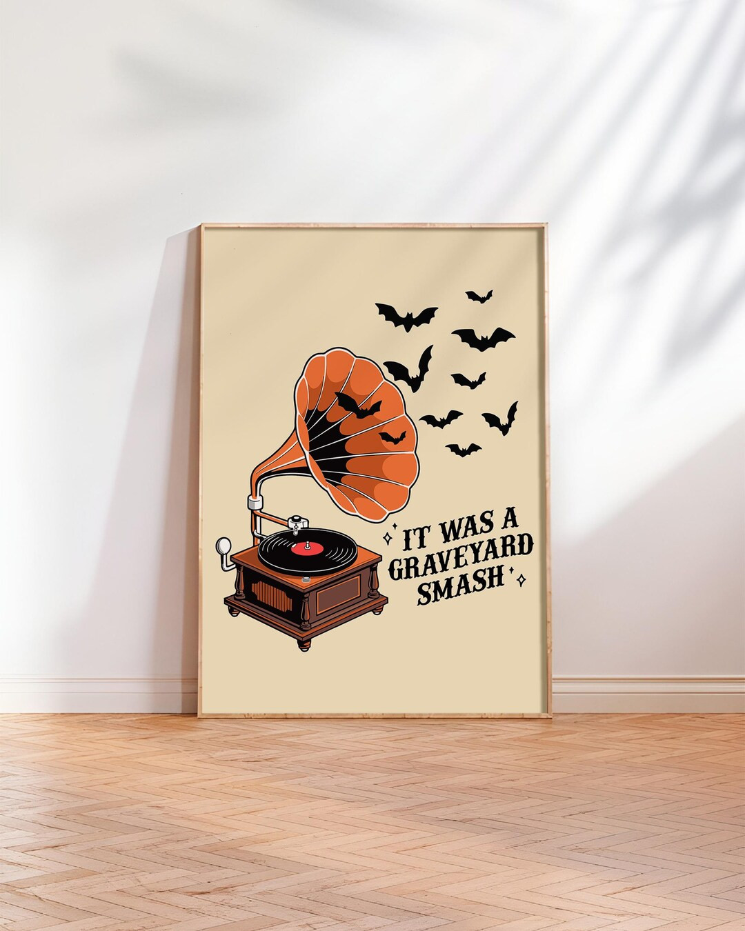 Spooky Record Player Print, Trendy Halloween Art Print, Retro Halloween Art, Boho Halloween Print... | Etsy (US)