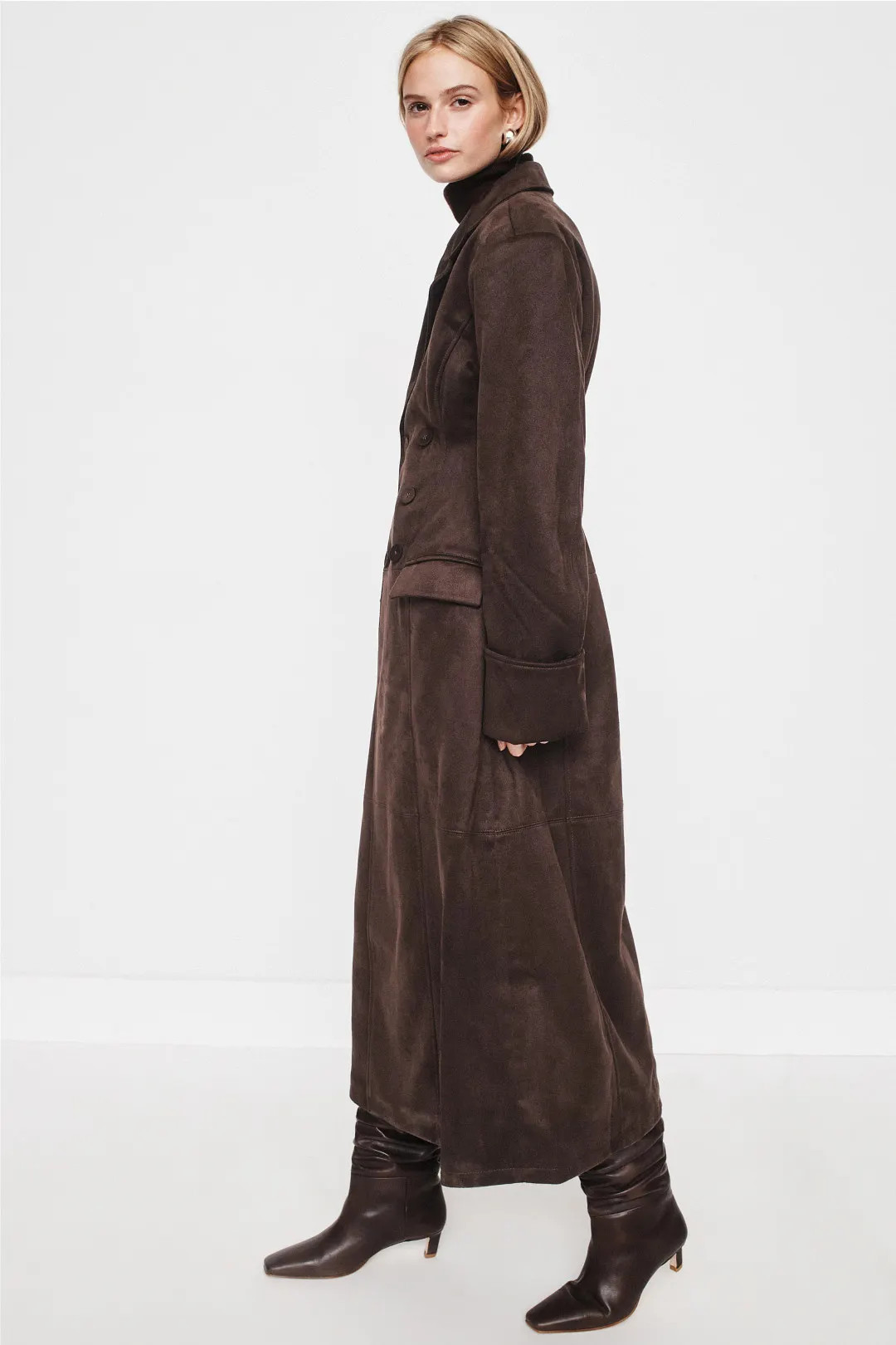 Double Breast Faux Suede Coat | Rent the Runway