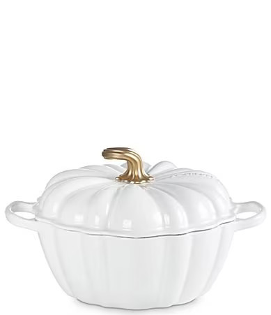 Le Creuset Festive Fall Collection 4-qt. Signature Enameled Cast Iron Pumpkin Cocotte - White | Dillard's
