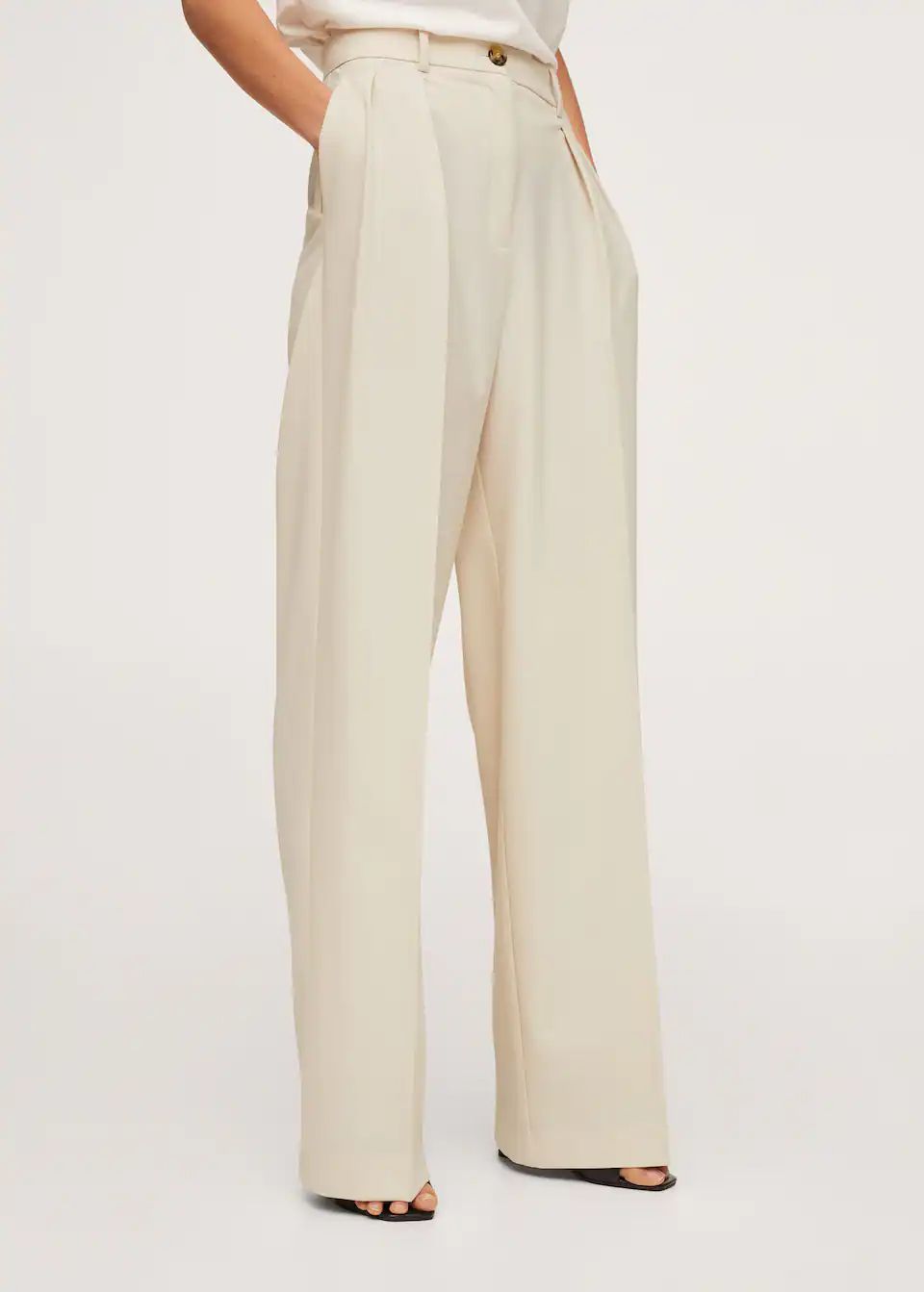 Pleat detail wool pants | MANGO (US)