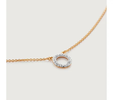 Riva Mini Circle Necklace Adjustable 46cm/18' | Monica Vinader (Global)
