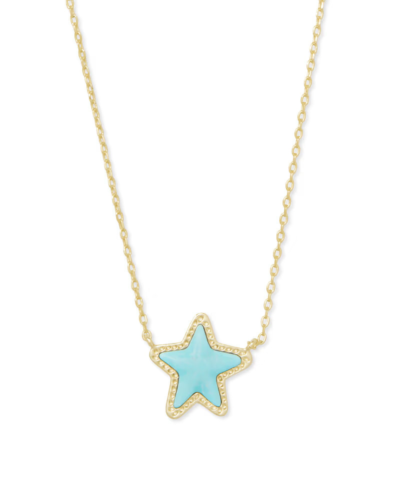 Jae Star Gold Pendant Necklace in Light Blue Magnesite | Kendra Scott