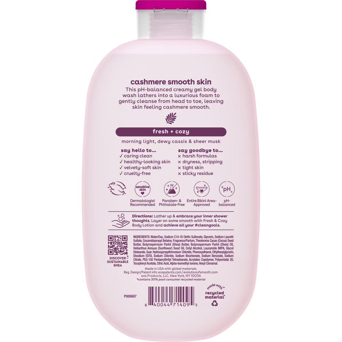 eos Shea Better Cashmere Body Wash - Fresh & Cozy - 16 fl oz | Target