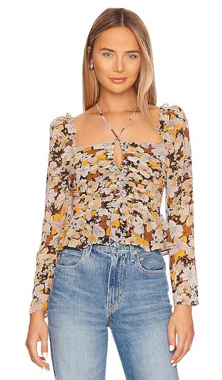 Toni Top in Brown & Yellow Floral | Revolve Clothing (Global)