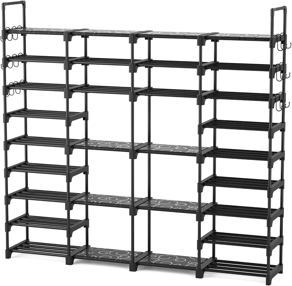 ROJASOP Large Shoe Rack Organizer for Entryway Closet 64-68 pairs 9-Tier Heavy Duty Tall Garage S... | Amazon (US)