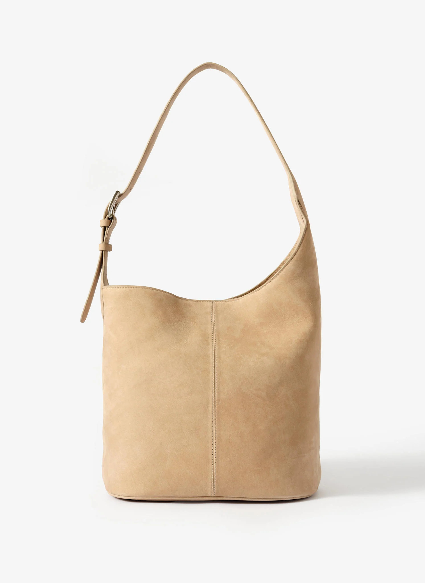 Alexa Neutral Suede Bucket Bag | Mint Velvet