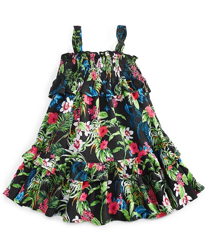 Baby Girls Tiered Ruffle Tropical-Print Dress, Created for Macy's | Macys (US)