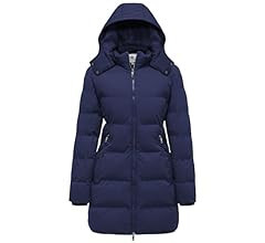 WenVen Women's Warm Thickened Parka Coat Winter Puffer Jacket with Removable Hood | Amazon (US)