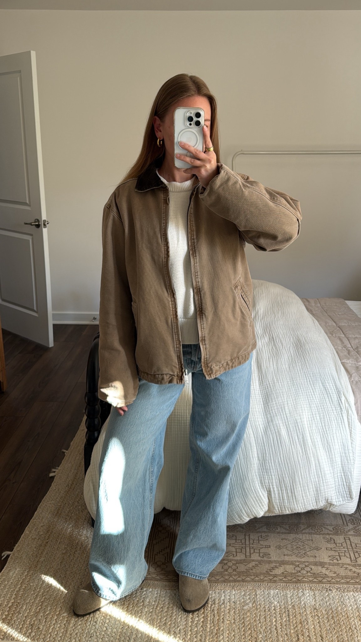 10/19/25 Linking my Birkenstock Boston clogs, Abercrombie ultra loose low-rise jeans (wearing a 25), and my Abercrombie crewneck sweater (wearing a small) — such a cozy combo for everyday fall wear. My jacket is from Weekday, a Copenhagen find I can’t link but still love 🧥✨

#LTKSeasonal #LTKShoeCrush #LTKStyleTip