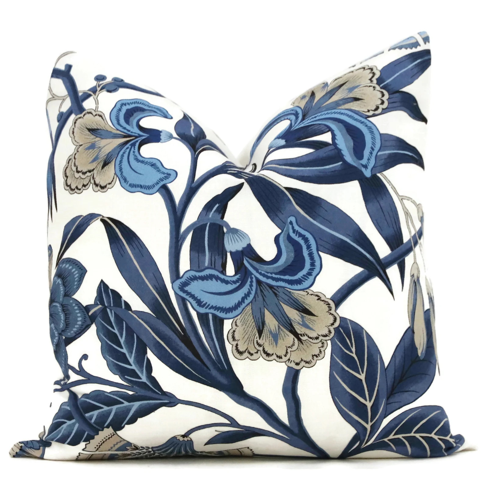 Thibaut Blue Cleo Floral Decorative Pillow Cover  18x18 | Etsy | Etsy (US)