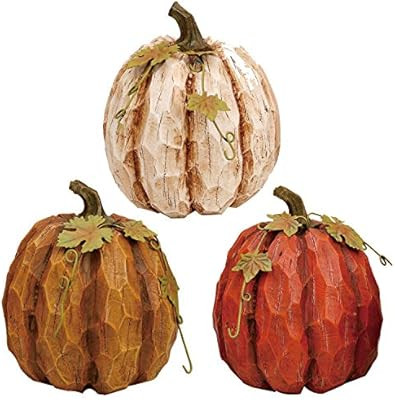 Holiday Designs Rustic Fall Small Pumpkin Trio - Set of 3 - Thanksgiving Decoration or Table Cent... | Amazon (US)