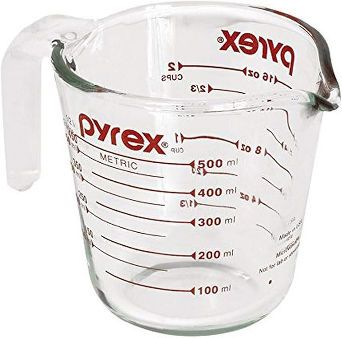 Pyrex Prepware 2-Cup Measuring Cup, Red Graphics, Clear | Amazon (US)