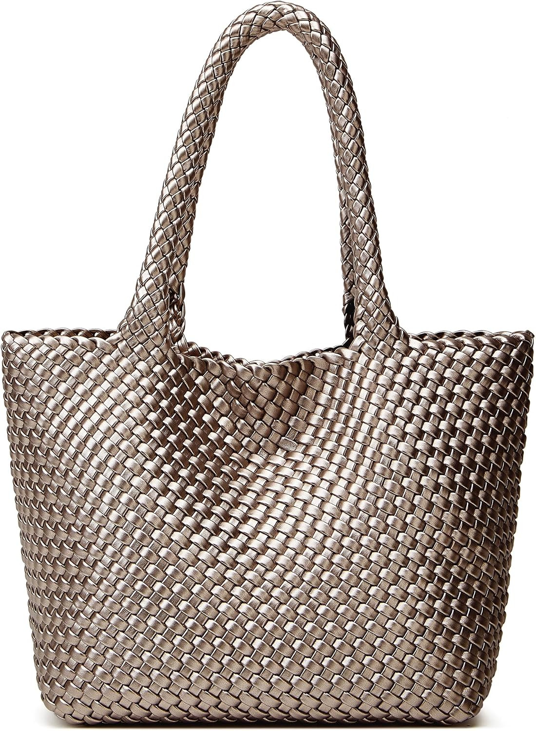 BOYATU Woven Tote Bag for Women: Vegan Leather Purse for Weekend Travel | Amazon (US)