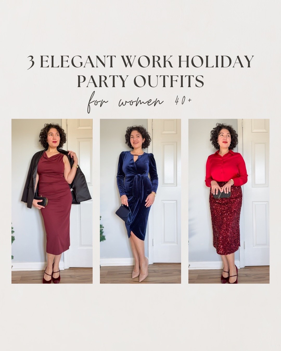 Office holiday party, work holiday party, christmas outfit, holiday party outfits, sequin skirt, red skirt, velvet dress, red dress 

#LTKOver40 #LTKHoliday