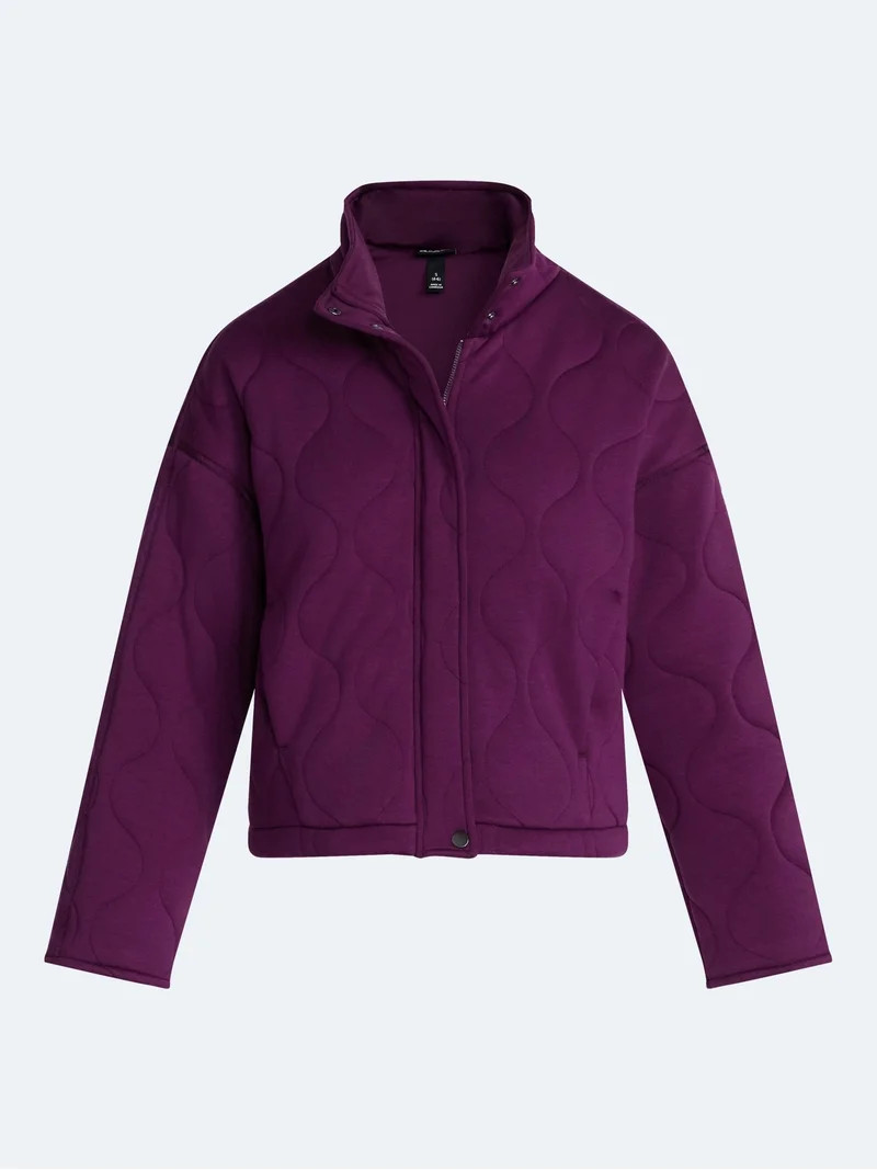 Scoop Women's and Women's Plus Scubaknit Quilted Jacket, Sizes XS-4X | Walmart (US)