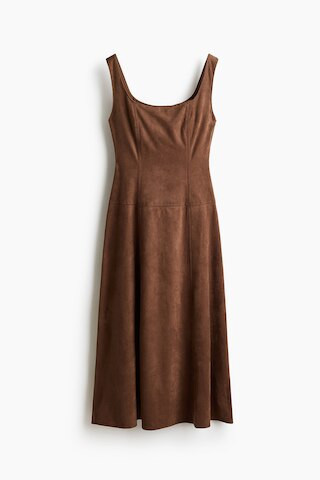 H & M - Sleeveless Midi Dress - Beige | H&M (US + CA)