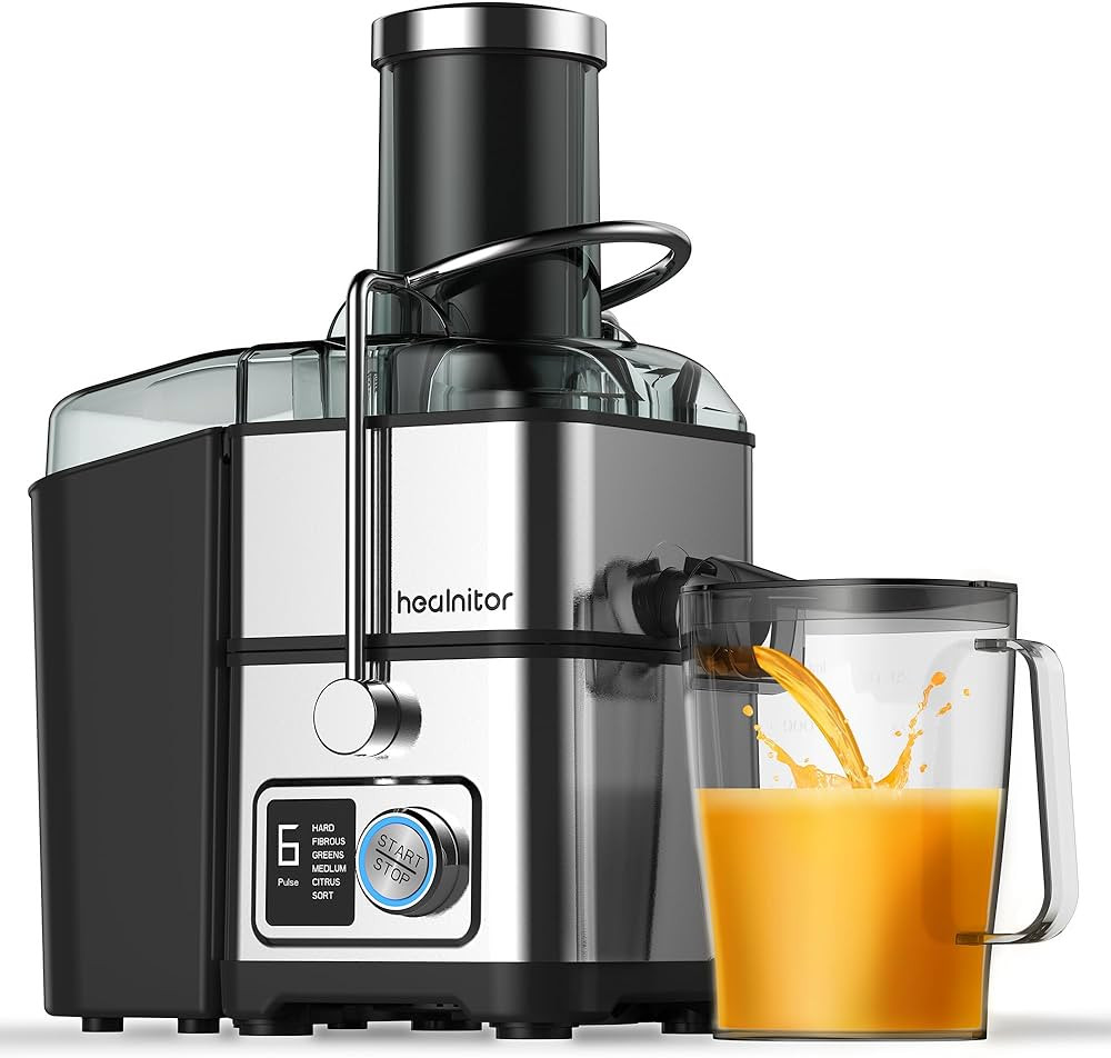 1100W 6-SPEED Digital Screen Centrifugal Juicer Machines Vegetable and Fruit, Healnitor Juice Ext... | Amazon (US)