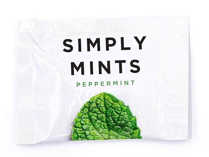 Simply Mints | Individually Wrapped Mints | Peppermint | 50 Pouches | Breath Freshening, Vegan, N... | Amazon (US)
