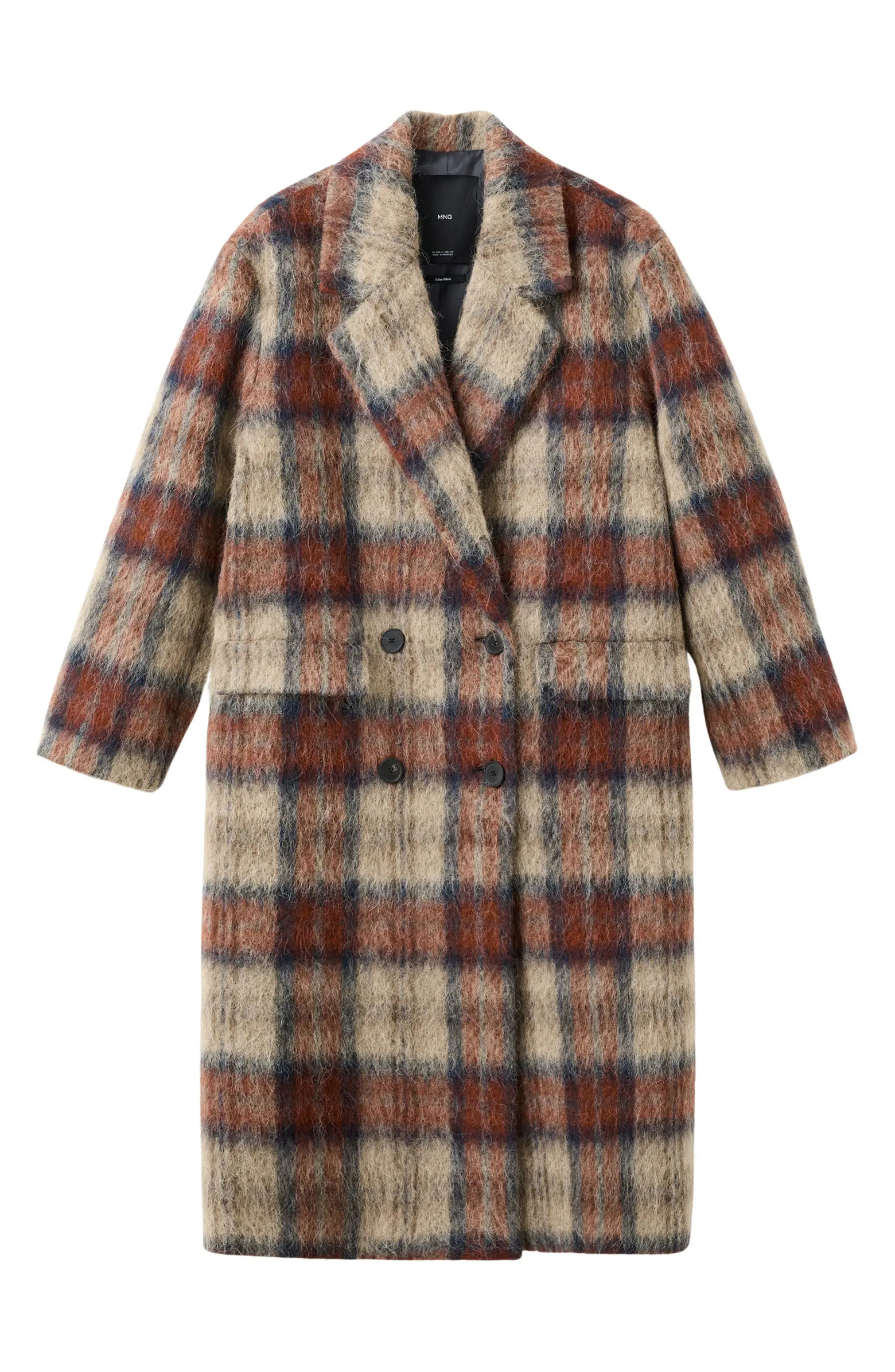 Check Plaid Wool Blend Double Breasted Coat | Nordstrom
