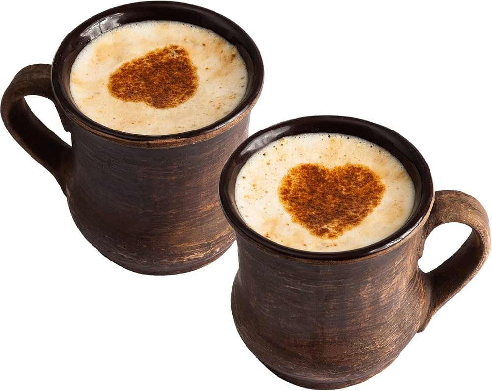 2 pcs Handmade Clay Coffee Mugs Diner Potbelly Coffee Mug Earthenware 5oz(150ml) - Nordic Coffee ... | Amazon (US)