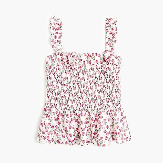 Smocked ruffle top in Liberty® Ros floral | J.Crew US