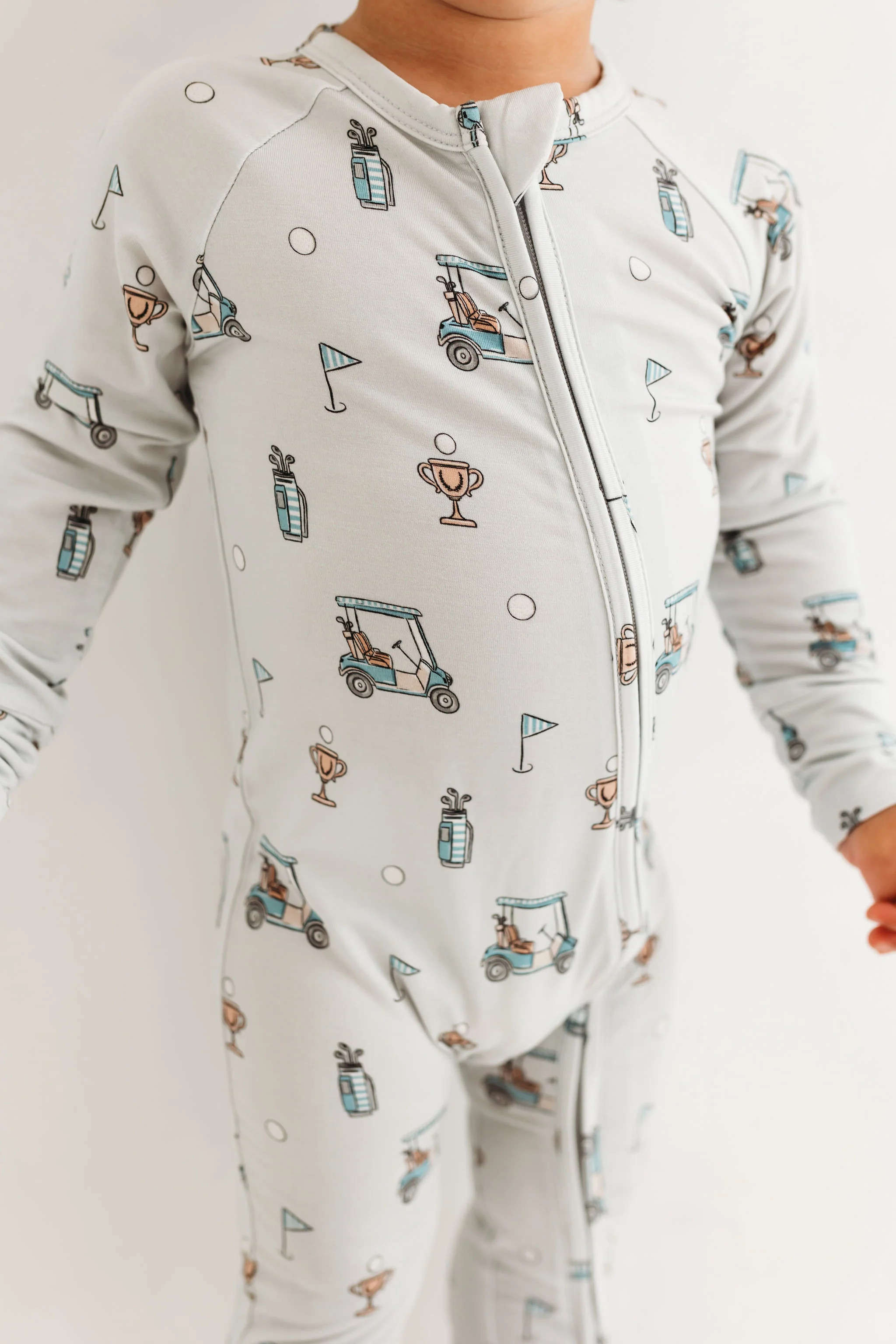 Blue Golf Zipper Romper | In My Jammers