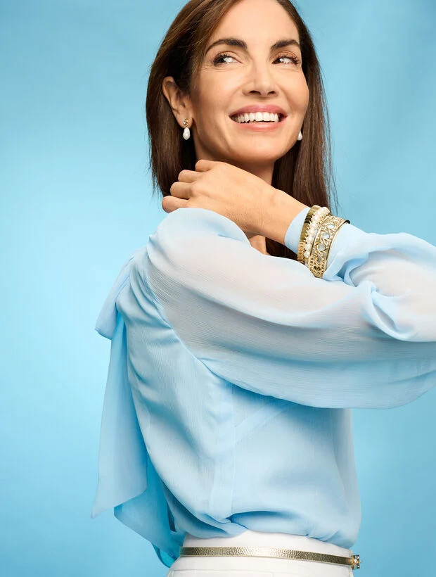 Rattan Texture Hinge Bracelet | Talbots