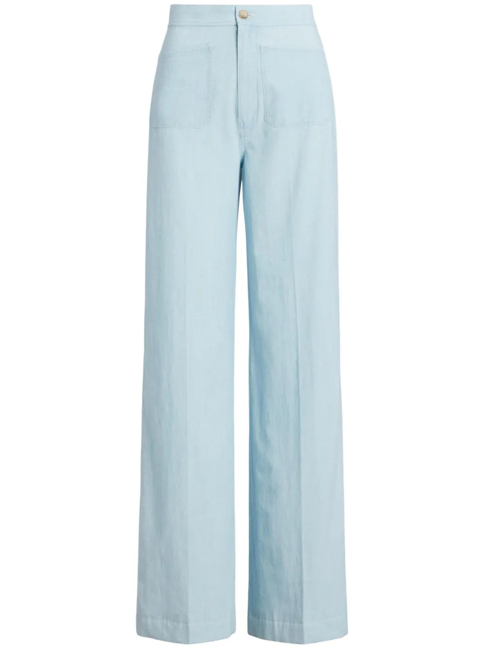 Polo Ralph Lauren Leaton wide-leg Chambray Trousers - Farfetch | Farfetch Global