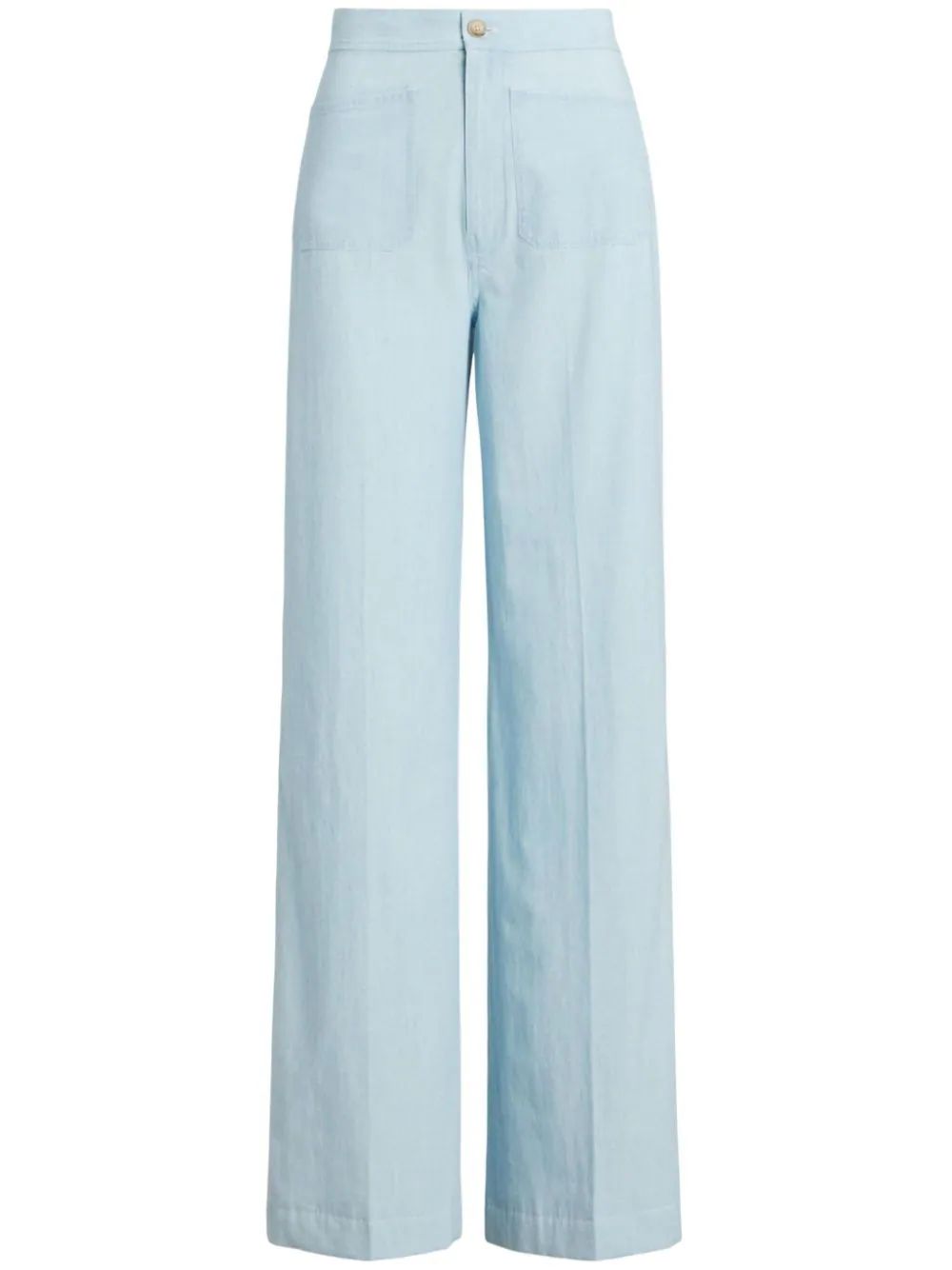Polo Ralph Lauren Leaton wide-leg Chambray Trousers - Farfetch | Farfetch Global