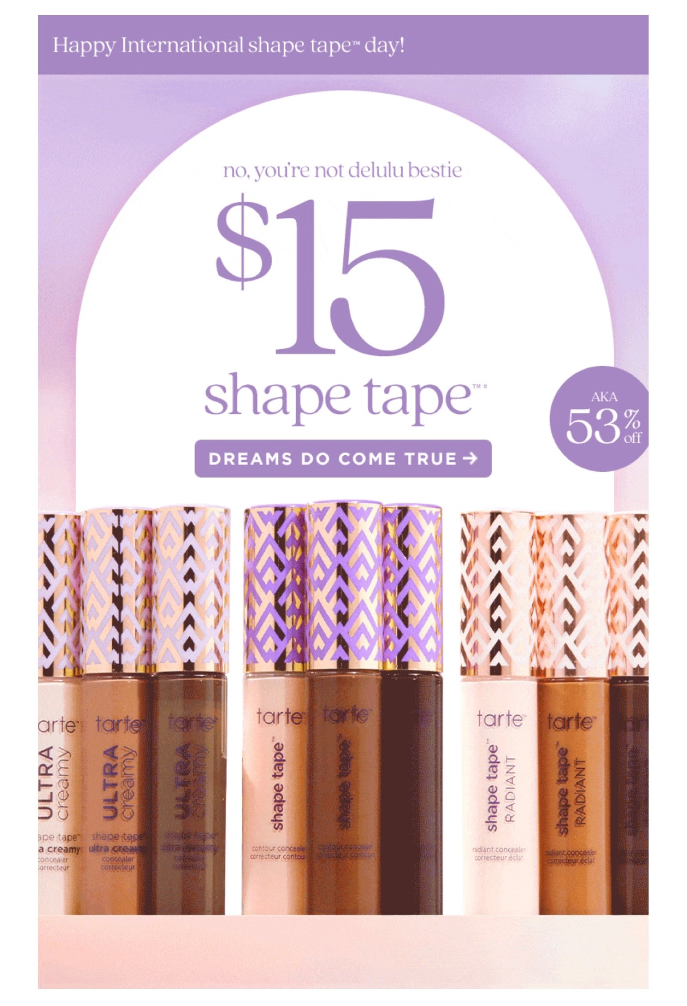 Tarte Shape Tape concealer on sale for only $15!!!


#LTKsalealert #LTKbeauty #LTKMostLoved