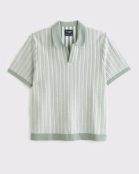Classic Tonal Stitch Johnny Collar Sweater Polo | Abercrombie & Fitch (US)