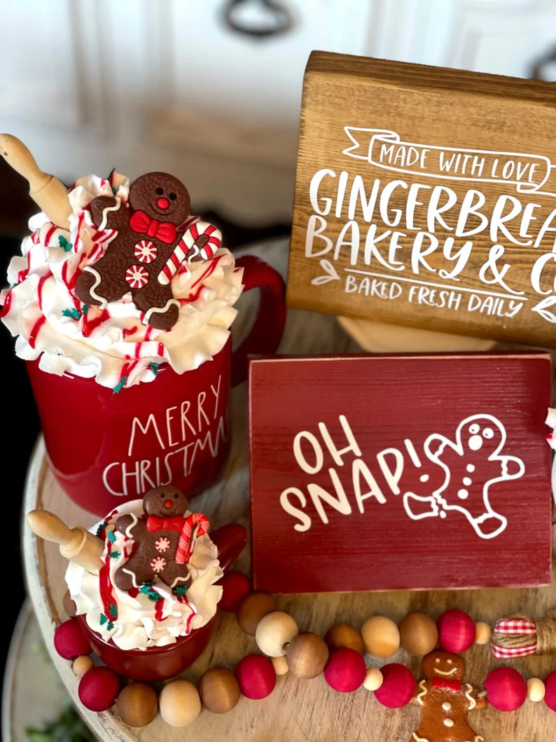 TOPPER ONLY / Christmas Gingerbread Rae Dunn or Marshmallow - Etsy | Etsy (US)