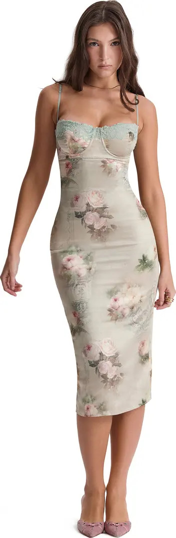 HOUSE OF CB Floral Lace Trim Underwire Cocktail Dress | Nordstrom | Nordstrom