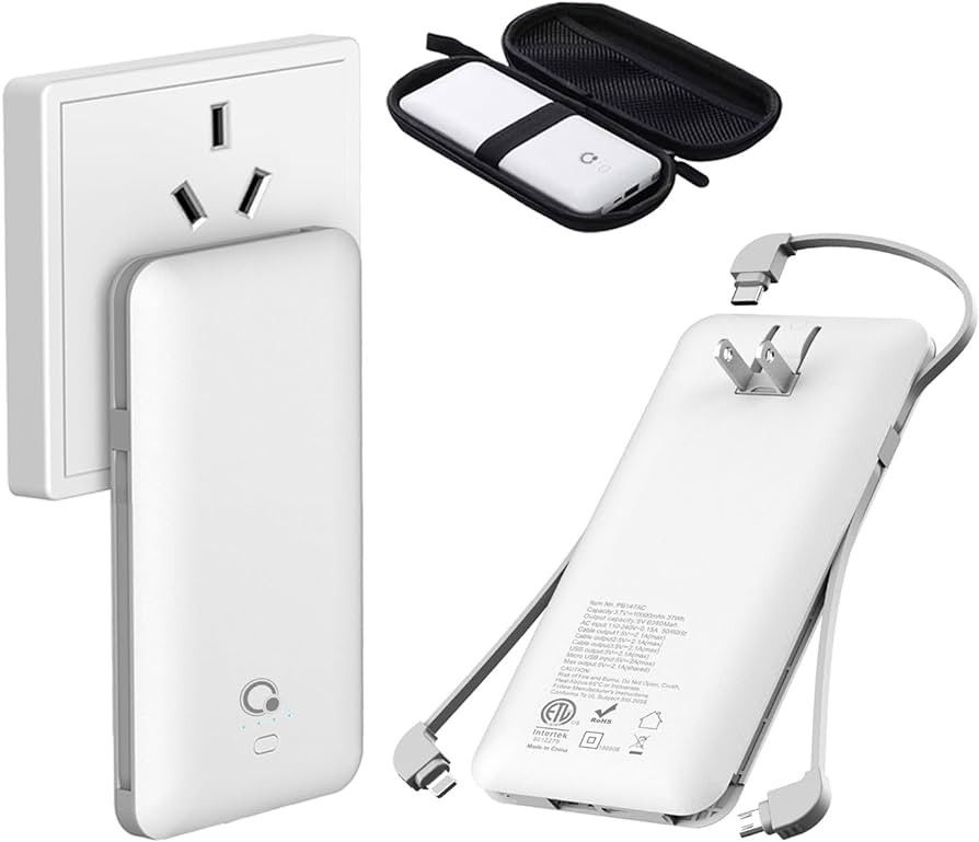 10000mAh Portable Charger, Q Ultra Slim USB C Power Bank, 4 Output Dual Input External Battery Pack  | Amazon (US)