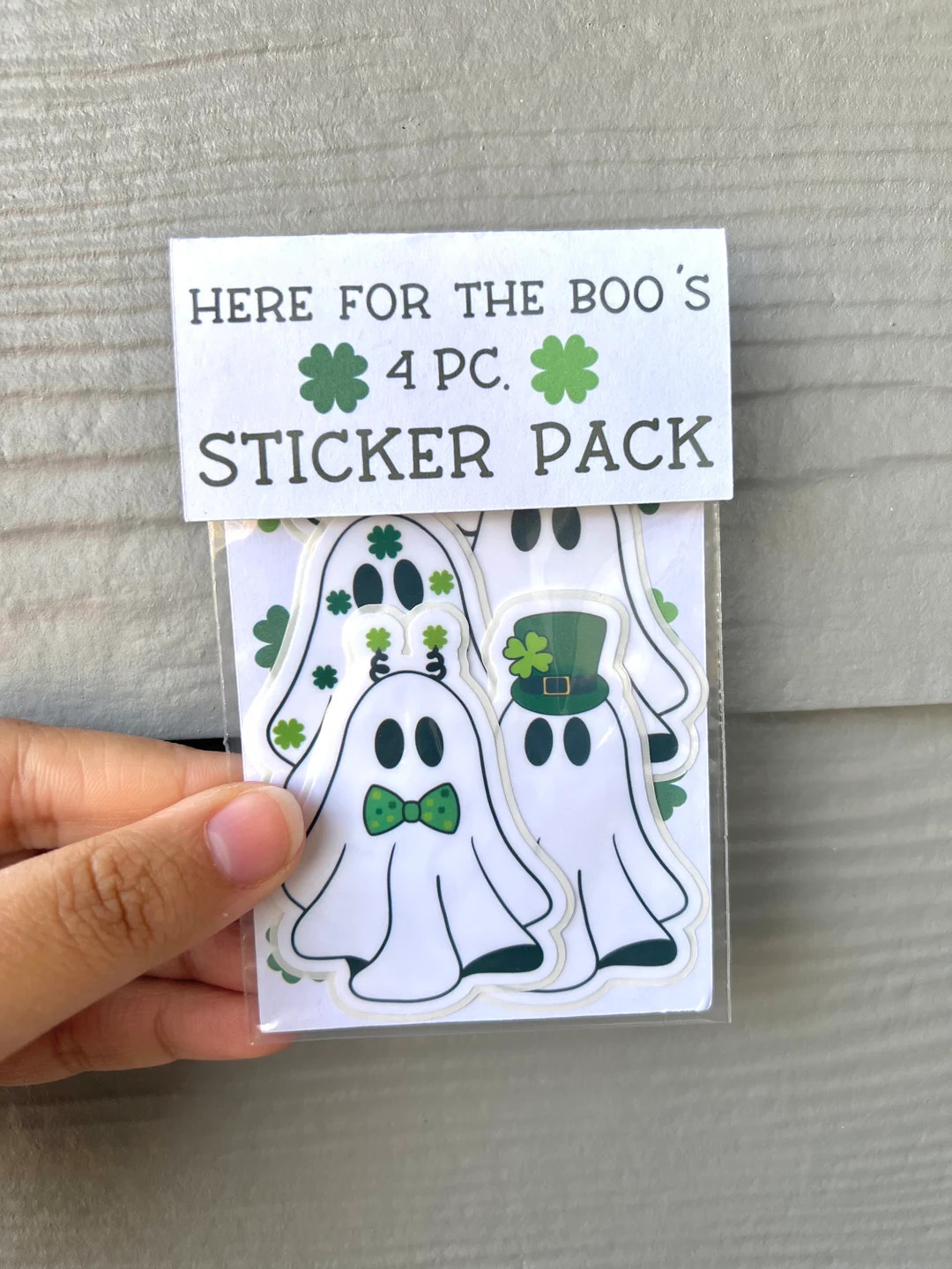 2-inch St. Patrick's Day Ghost Sticker Pack, Water Resistant Stickers, Phone Stickers, Laptop Sti... | Etsy (US)
