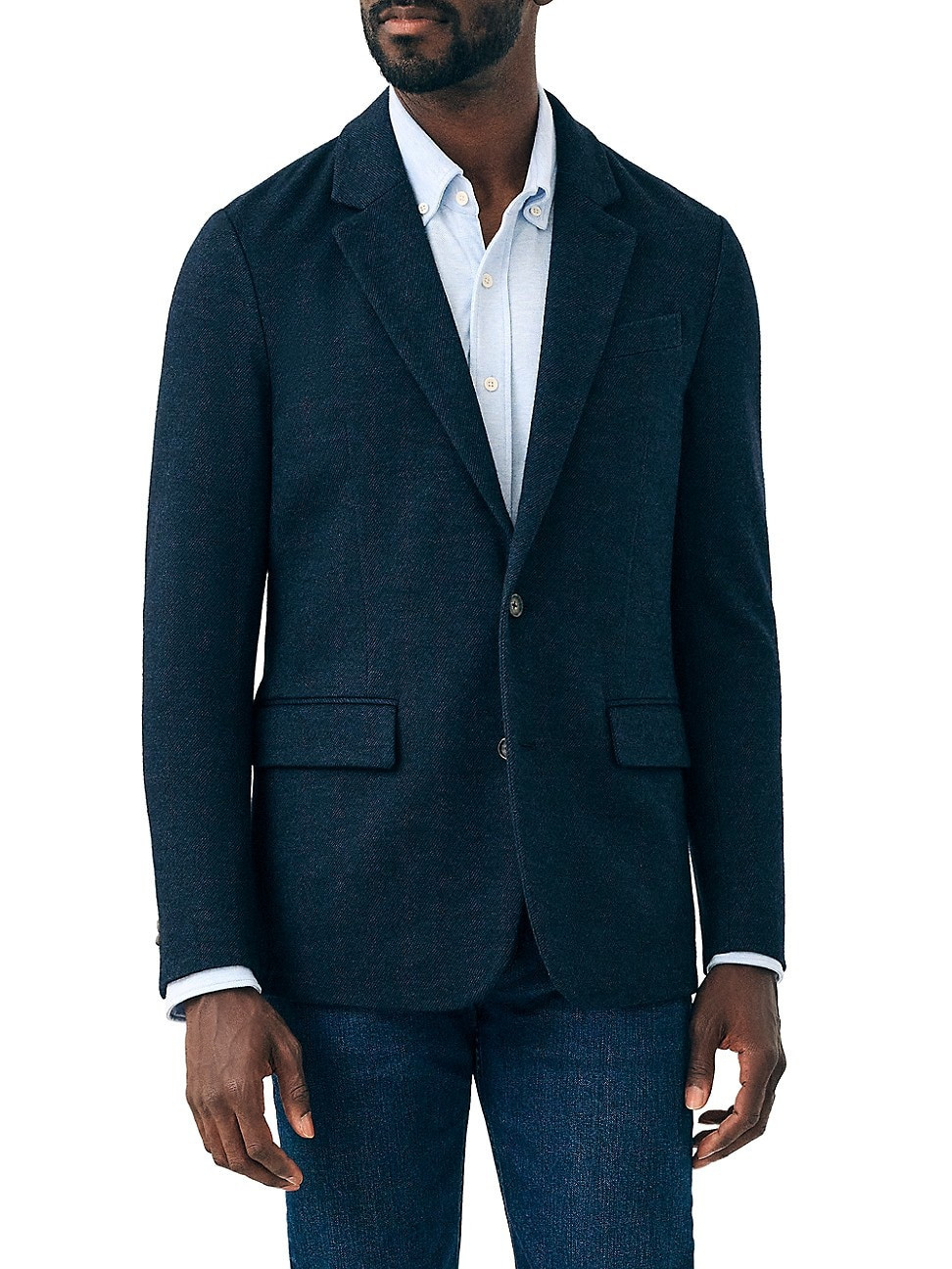 Men's Reserve Twill Knit Blazer - Navy Marl Twill - Size 46 | Saks Fifth Avenue