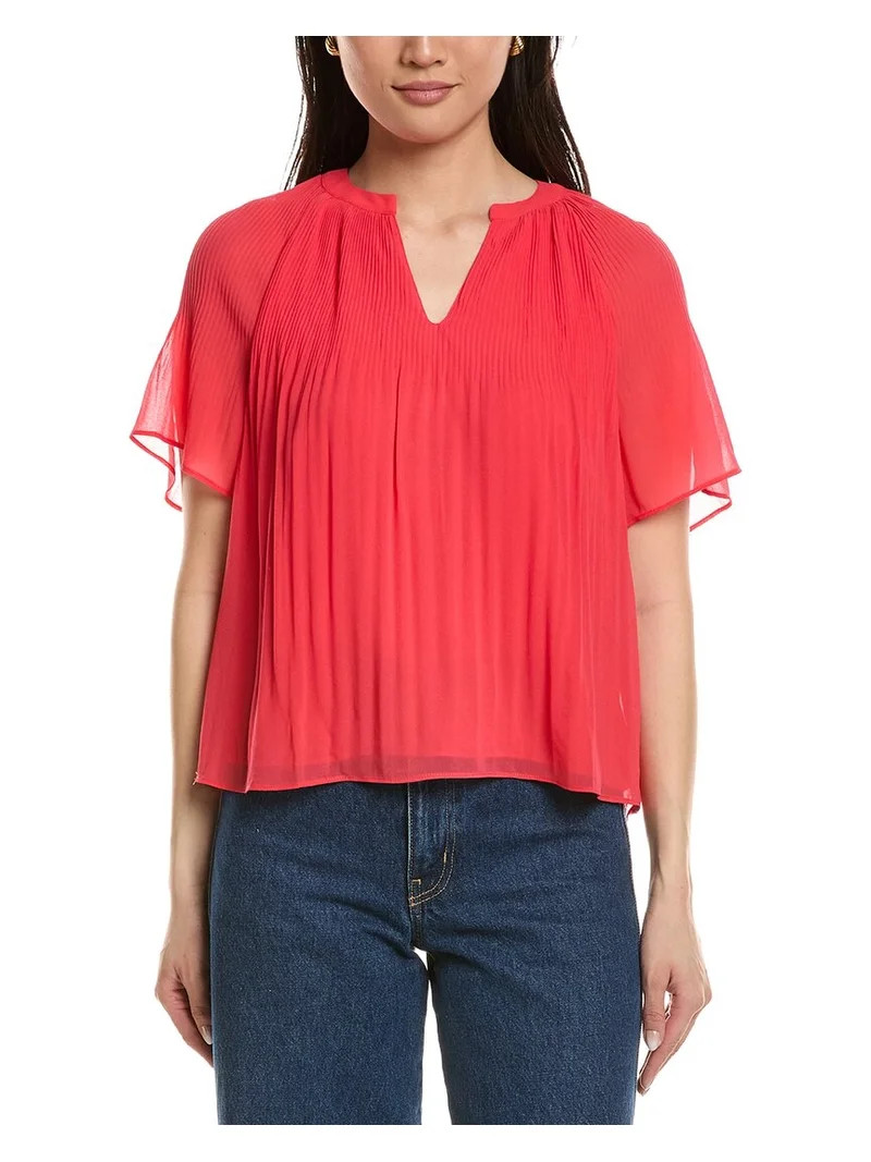 philosophy womens  Release Pleat Blouse, m, Red | Walmart (US)