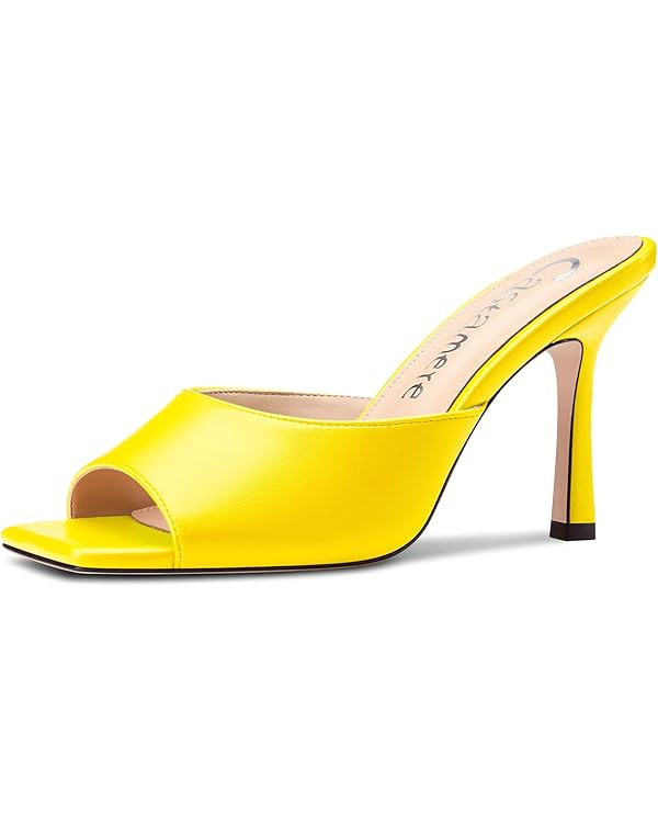 Castamere Square Open Toe Heeled Sandals for Women High Stiletto Heels Slip-on Mules Dress Comfor... | Amazon (US)