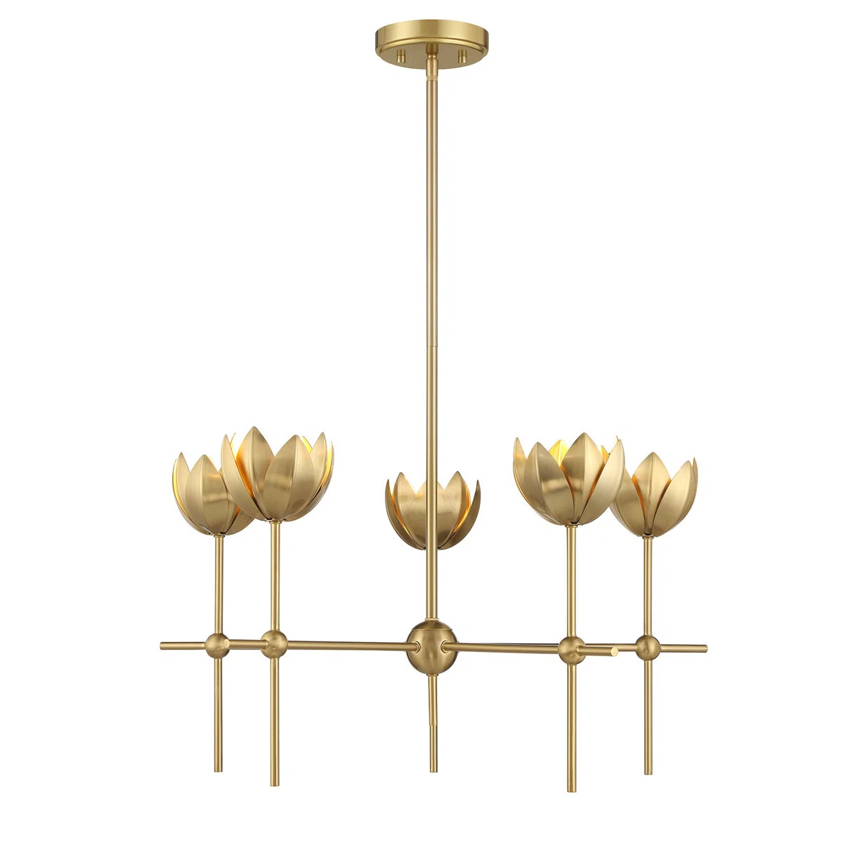 Wolfe 5 - Light Chandelier in Natural Brass | Wayfair North America
