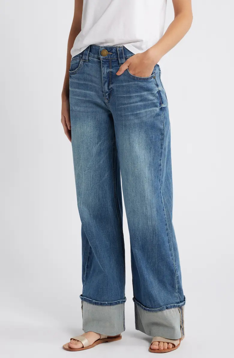 Wit & Wisdom 'Ab'Solution Skyrise Cuffed Wide Leg Jeans | Nordstrom | Nordstrom
