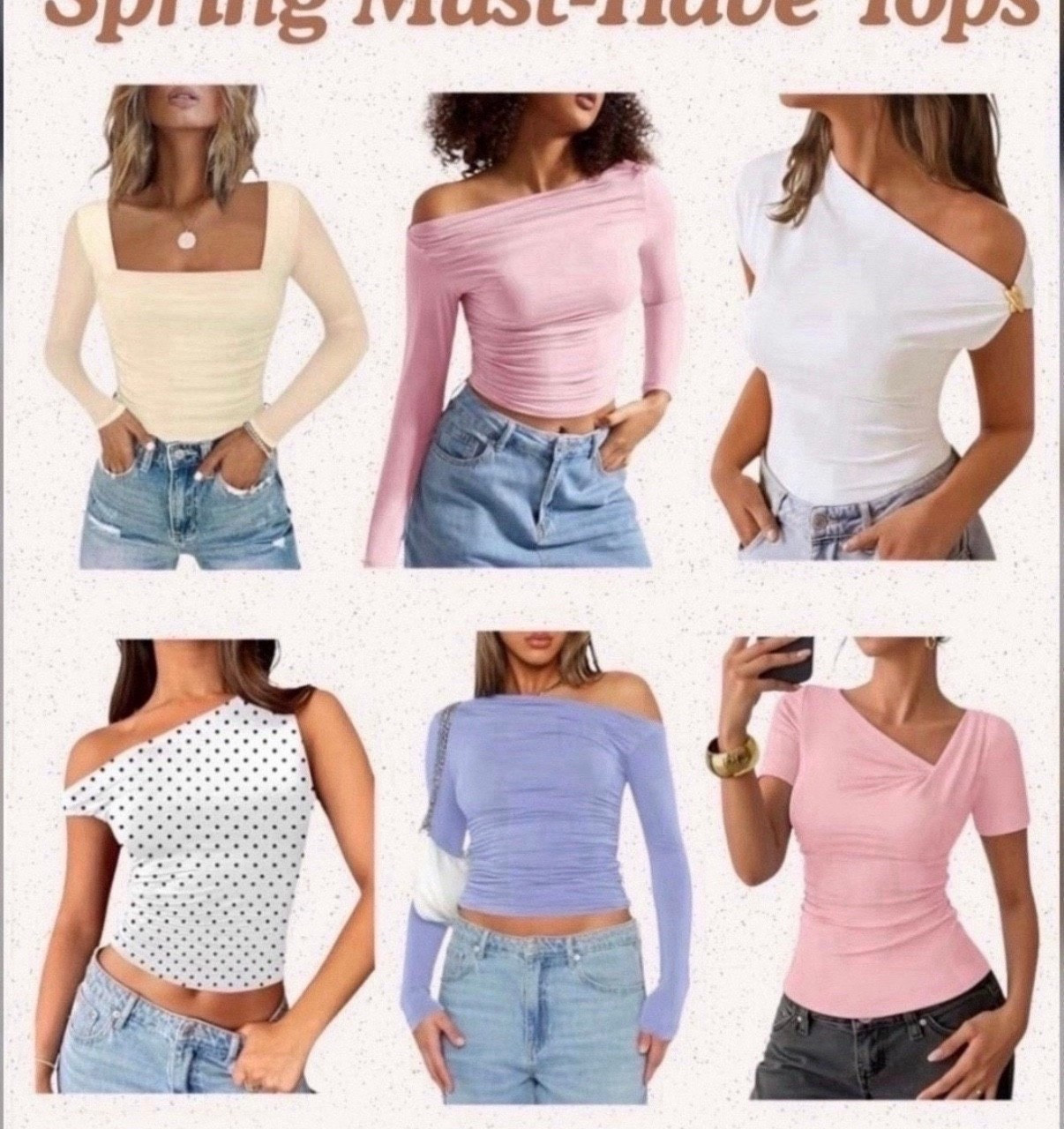Spring tops
Short sleeve tops
Long sleeve tops
Pastel tone tops
Going out tops
#goingouttop #springtops #capsule #springfashion #springstyle