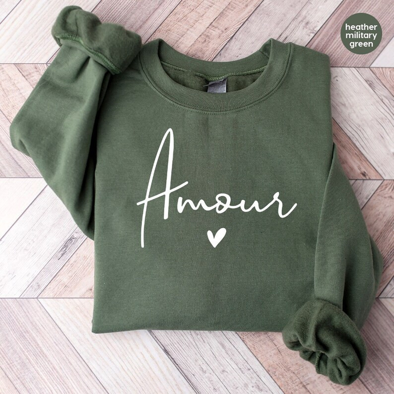 Amour Sweatshirt, Amour Love Sweater, Valentines Day Sweatshirt, France Sweater, French Sweatshir... | Etsy (US)