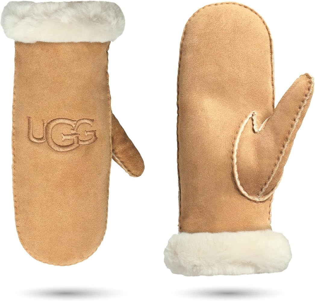 UGG womens Embroidered Water Resistant Sheepskin Mitten With Tech Palm | Amazon (US)