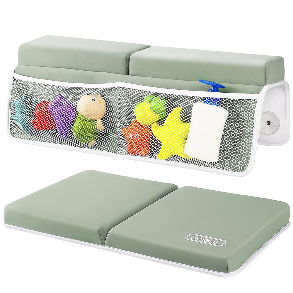 beiens Bath Kneeler and Elbow Rest Pad Set - 1.5'' Comfortable Thick Baby Bath Kneeler Pads, Quic... | Amazon (US)