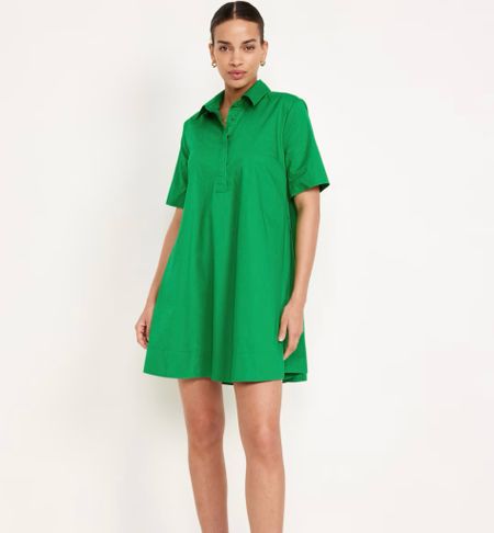 Dresses are 50% off at Old Navy, today only. This cute style could easily be worn to work. I love this green! 

#LTKfindsunder50 #LTKsalealert