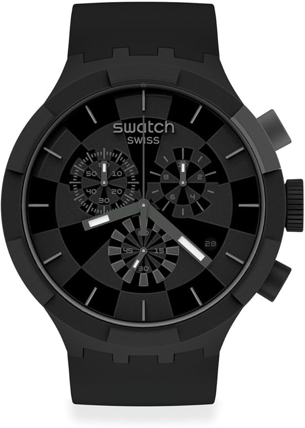 Swatch Quartz Silicone Strap, Black, 20 Casual Watch (Model: SB02B400) | Amazon (US)