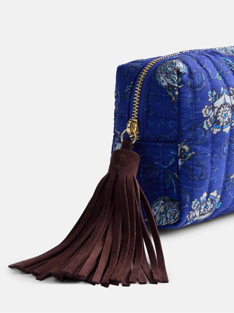 Scenario Women's Zip Pouch with Fringe Tassel, Navy Print | Walmart (US)